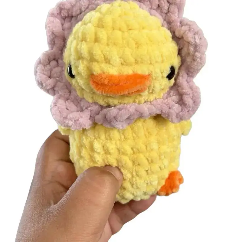 Flower Duckling - Crochet Amigurumi Handmade Duck Soft, Yellow Color, Soft Texture, Cute Design, Ideal for Gifts