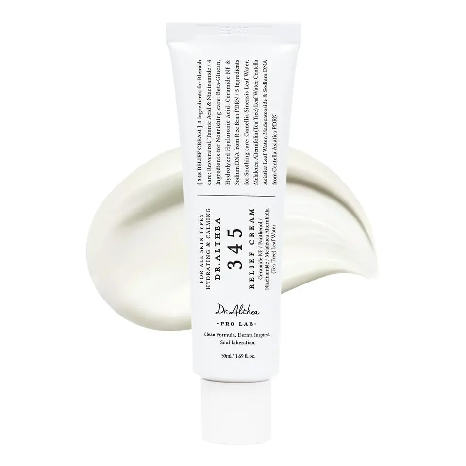 Dr. Althea 345 Relief Cream - Light, Natural Extracts, SPF-Free Soothing Hydrating Blemish Care Moisturizer for Sensitive Skin 1.69 fl oz