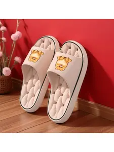 1 pair of cute Pomeranian dog print slippers, non-slip EVA slippers for men and women - lightweight, quick-drying, comfortable, durable, all-season beach sandals, round toe design, suitable for indoor/outdoor use, all-season sandals