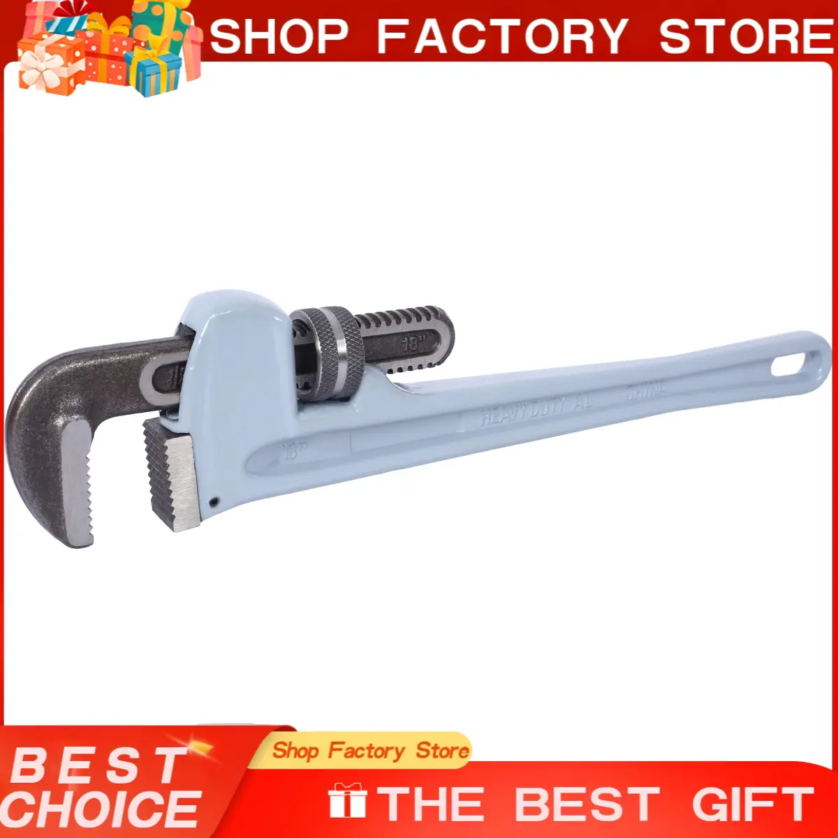 36 inch Pipe Wrench Aluminum Straight Pipe Wrench Heavy Duty 36-Inch Plumbers Wrench,Easy to Carry, Hangable Design, for Water Pipes, Automotive Repairs