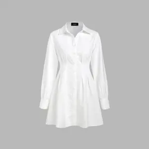 Cider [size 2-10] Button Up Collar Long Sleeve Mini Dress