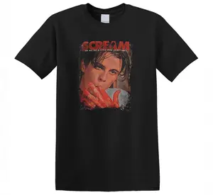 VintageTee Gildan Scream Movie T-Shirt, Billy Loomis T-Shirt, We All Go A Little Mad, Scream 90s Movie Billy Loomis Horror T-shirt, Gift For Film Fan Casual Cotton