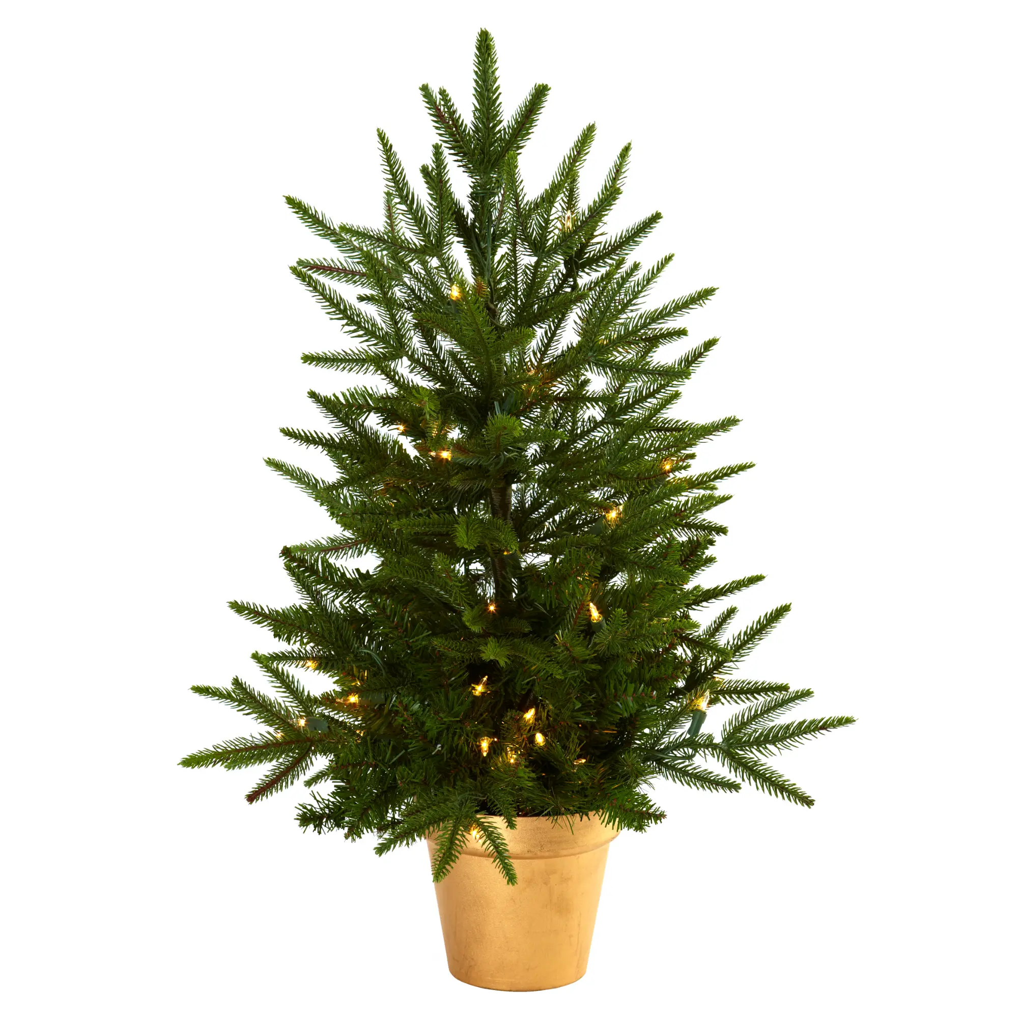 2.5' Pre-Lit Artificial Christmas Tree with 50 Clear Lights in Decorative Planter