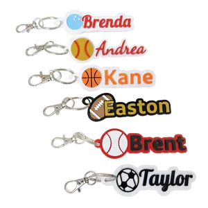 Personalized 3D Sports Name Keychain Bag Tag – Choose Your Sport