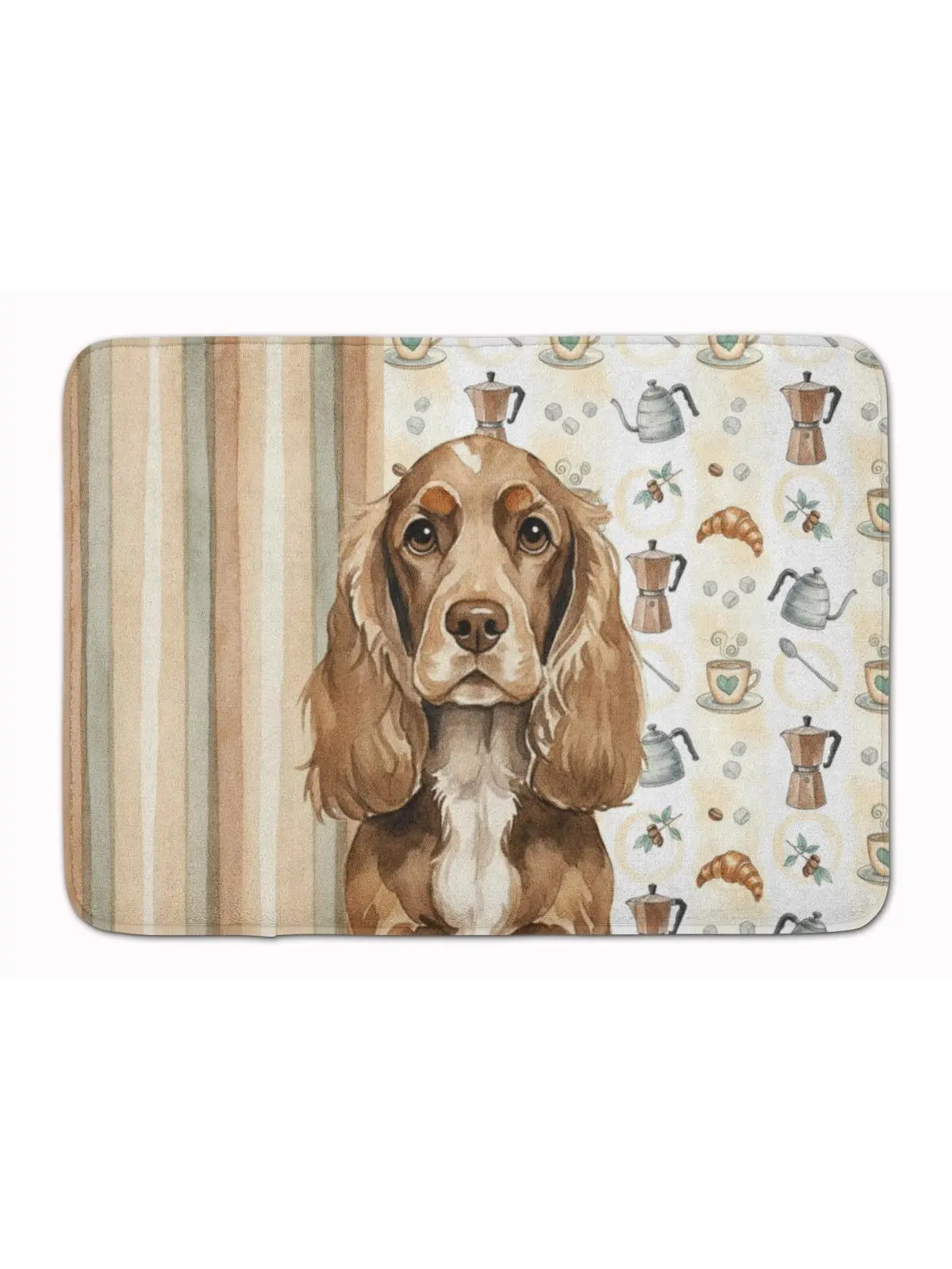 Carolines Treasures WDK7383RUG 19x27 in. Chocolate Cocker Spaniel Animal-Inspired Art-Themed Cozy Cushioned Coffee Bar Memory Foam Kitchen Mat, Animal-Inspired Kitchen Rugs, Art-Themed Kitchen Rugs