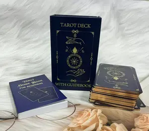 Tarot Cards Deck with Guide Book, 78 Classic Original Design, Gold Foil Tarot Cards for Beginners, Durable Card, NEW Tarot Cloth