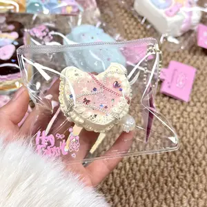 Cat Ear Cake-Sized Squeeze Toy — Soft and Fluffy Stress Relief Pendant, DIY Handmade Craft