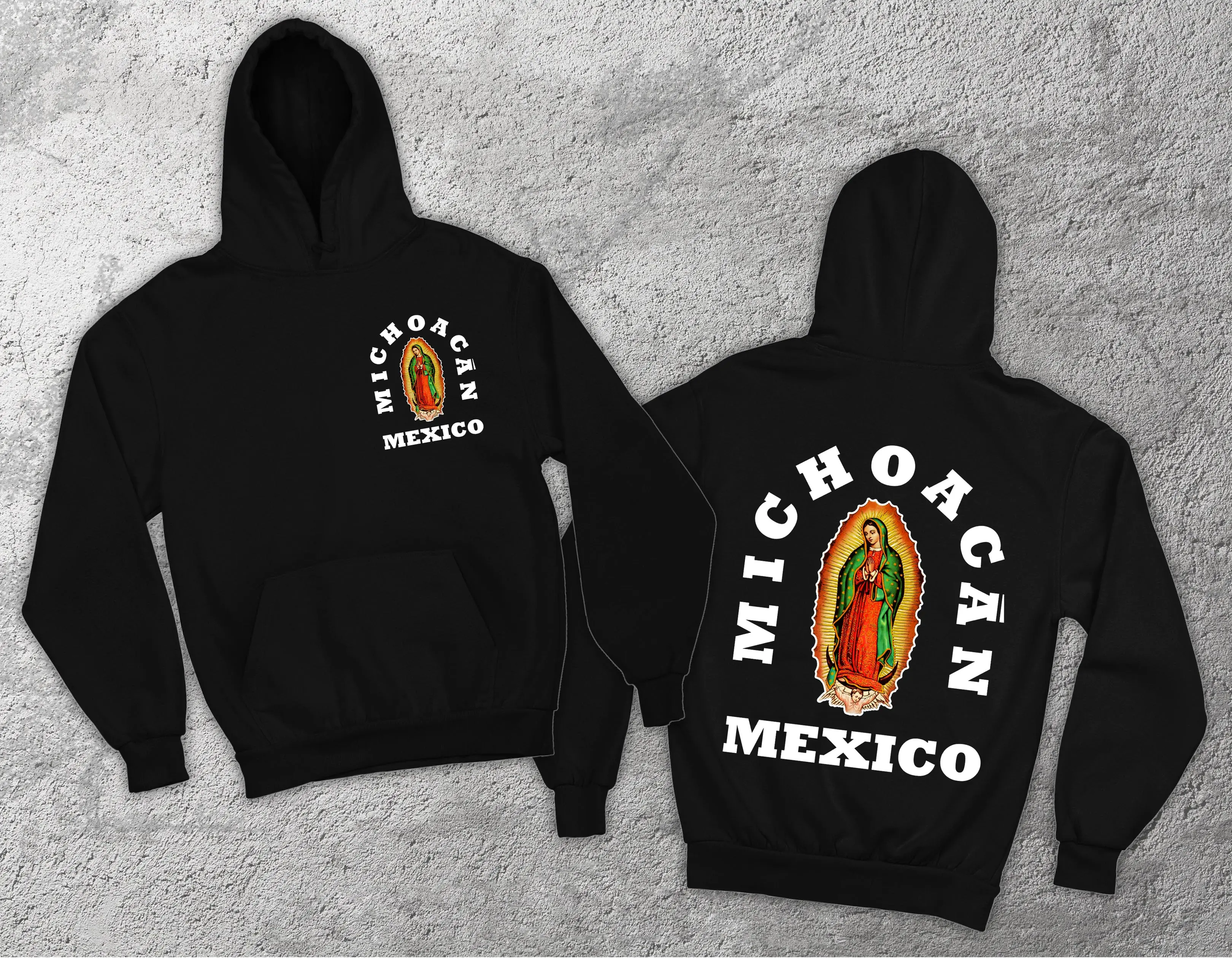 Virgen State MICHOACAN Mexico Unisex Pullover Hoodie / T-Shirt. Limited Edition!