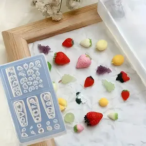 3D Fruit Design Nail Art Mold, Transparent DIY Nail Decoration Mold, Reusable Soft Craft Mold for Phone Case, Stationery & Gift Box