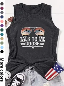 Fashionable Summer Beach Coconut Tree Print Round Neck Sleeveless Vest for Women, Comfortable Soft Fabric, Available in 12 Colors