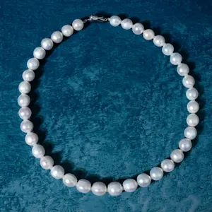 H040-45 11-12mm Pearl Necklace fresh water pearls for birthday/anniversary/holiday /retirement/ graduation presents