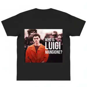 Luigi Mangione Classic Graphic tee shirt y2k cotton fashion Streetwear Comfort Shortsleeve Casual Care Machine Wash Safe Cool Apparel Top Trending