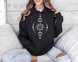 Mystic Moon And Sun Hoodie, Mystical Moon Phase Hoodie, Moon Phase Hoodie, Vintage Moon Hoodie, Boho Moon Hoodie, Celestial Moon Hoodie