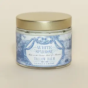 WHITE SPARROW's Tallow Balm - with Organic Olive Oil, Organic Honey, and Organic Essential Oils