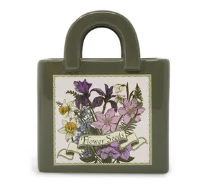 Steel Mill & Co. Mini Ceramic Tote Vase, Wildflowers