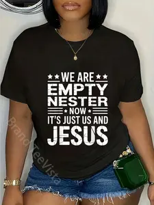 100% Cotton Us and Jesus Parenting Empty Nester Parents Empty Nest T-Shirt