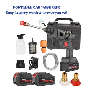 Cordless High Pressure Car Water Spray Gun Set with Foam Bottle, Hose, Adjustable Nozzle & Long Handle, Multi-Purpose Cleaner for Cars, Motorcycles, Lawn Irrigation & Outdoor Yard Washing
