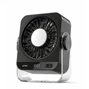 2026 New Ice Cooling Semiconductor Air Conditioner Fan 3-in-1 Wall-Mounted Rechargeable Desktop Fan Quiet Portable Personal Mini Cooler with Digital Display for Home Office Camping USB