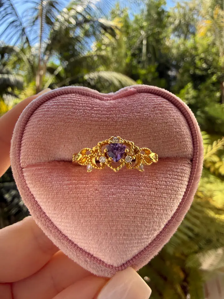 Trillion Amethyst Ring