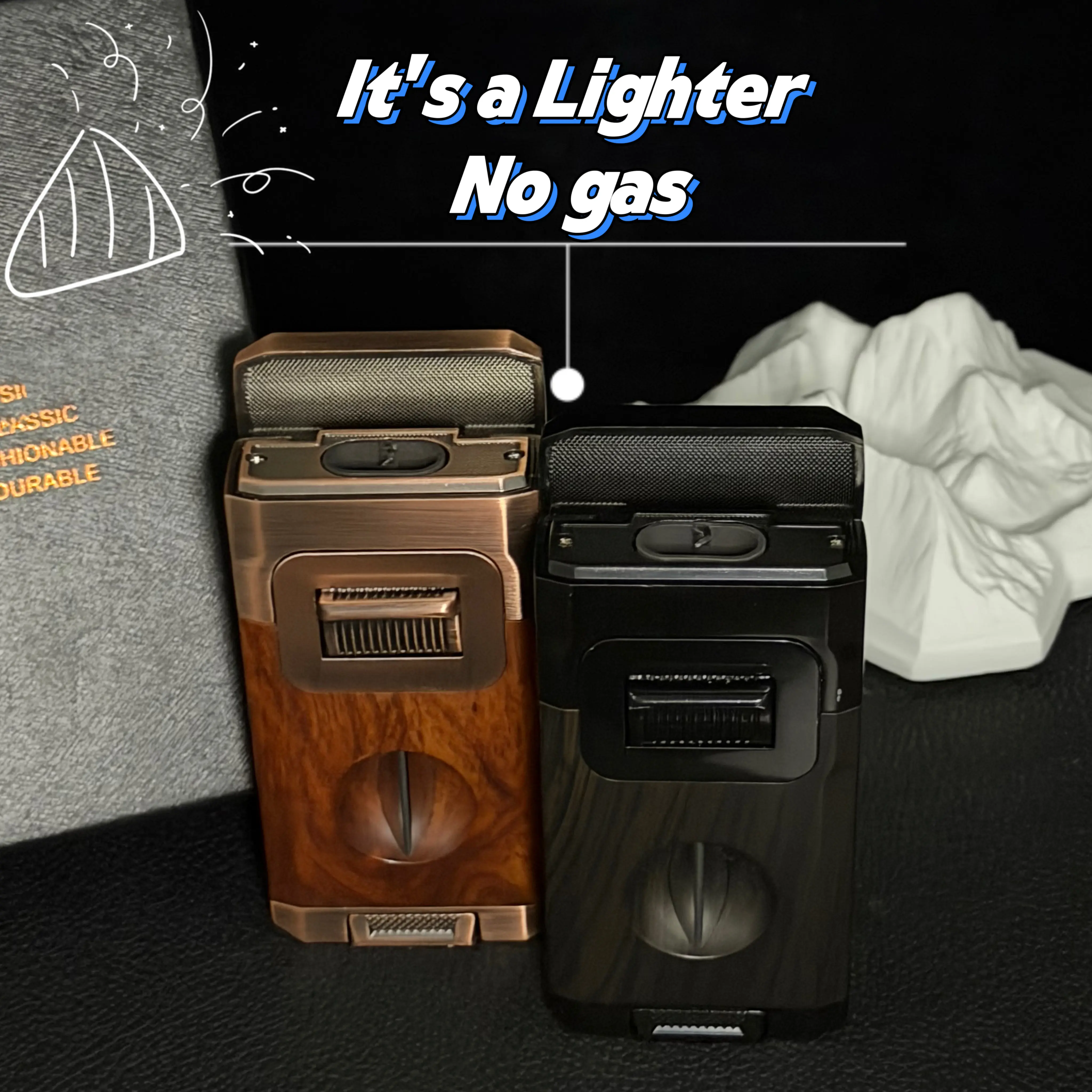 (Gas no included)Refillable Butane Torch Lighter, Windproof  Adjustable Flame, Multi Use for BBQ, Baking, Camping, Cooking, Candles, Premium Gift for Men Dad Husband Friend
