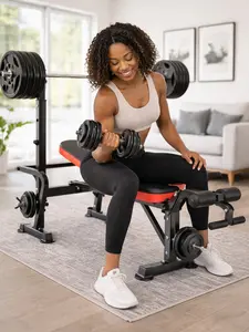 Comprehensive Weight Bench , Versatile And Collapsible Workout Bench Press Set with Leg Developer And Preacher Curl Pad for Complete for Home Gym Training