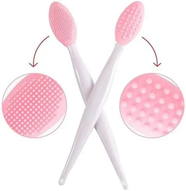 Double-Sided Silicone Nose Brush, Blackhead Cleansing Brush, Pore Facial Cleansing Brush, Nose Wing Exfoliating Beauty Tool, 2 Pack