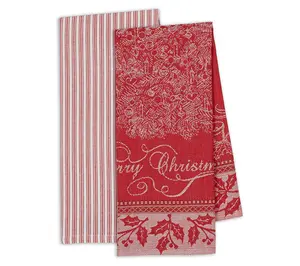 Design Imports Asst Vintage Merry Xmas KitchenTowel Set/2