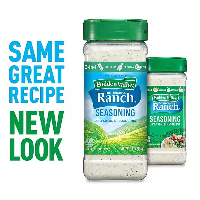 Hidden Valley Original Ranch Salad Dressing and Seasoning Mix, 3 in 1 Seasoning, Dressing, DIp, 16 oz. - Spice and Flavor