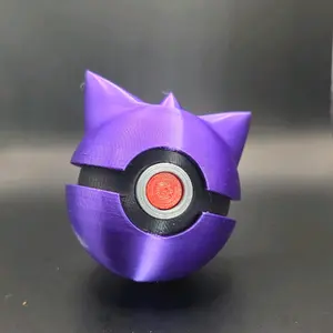 Gangar Pokeball - Purple Color, Character Design, Round Shape, Features Textured Surface, Ideal for Collecting and Play