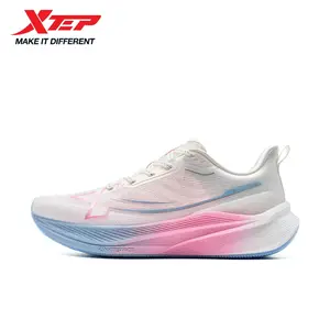 XTEP 2000km 3.0 Women Running Shoes - Knit Fabric Design for Comfort & Style with Marathon Elite Jacquard Upper and ACE Hypercritical Foam Midsole White
