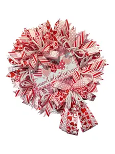 Valentine Wreath, Valentine Door Wreath, Galentine's Day Wreath for Front Door,  Heart Ribbon Mesh Wreath, Love Decor,  Valentine Day Gift