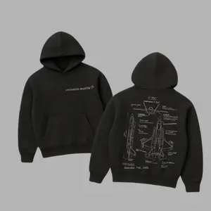 F-35 Lightning II Blueprint Double Sides Heavy Cotton T-Shirt Vintage Lockheed Martin Graphic Tee Military Enthusiast Streetwear Clothing Gift for Men