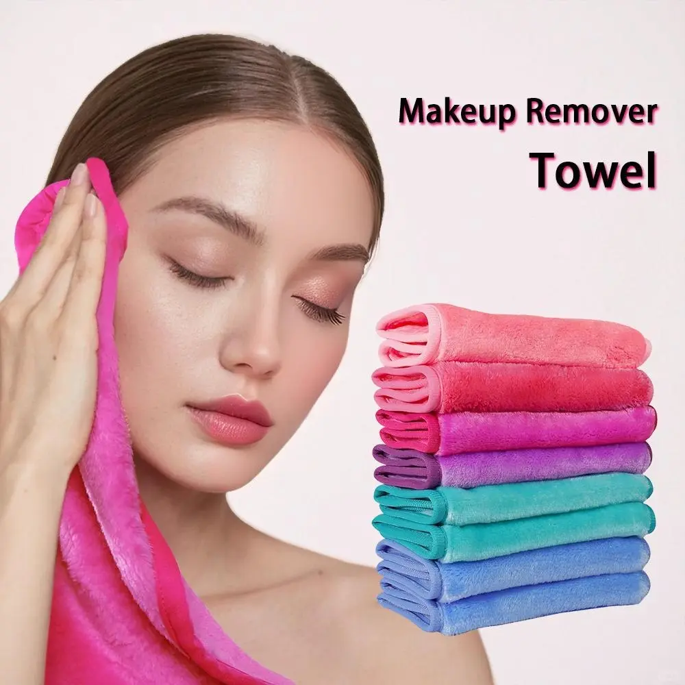 1pc Square Makeup Remover Cloth, 6 Colors with Thick Hook, Soft Skin-Friendly, Travel Friendly, Gentle Microfiber, Reusable Washable, Makeup Remover Towel