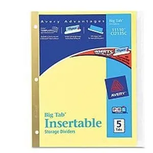 Avery 11110 Avery 11110 Clear Insertable Dividers 5 Count
