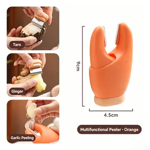2-in-1 Garlic Peeler – Manual Peeling Tool with Non-Slip Handle – Garlic Peeling Clip & Vegetable Peeler