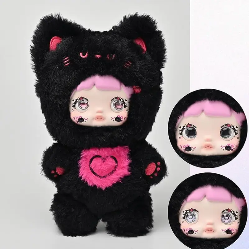 Nommi “MIMI” Loveliness Never Ends Series Blind Box Raspberry Cat Pink Black Keychain Bag Charm Confirmed Figure Rotating Eyes