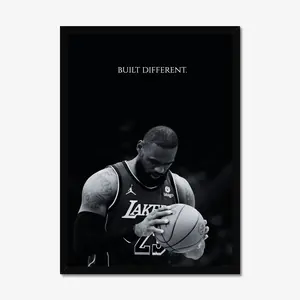 [SALE UP TO 45%] Built Different LeBron James Poster, Inspirational Basketball Wall Art for Home Gym and Man Cave Decor, Motivation Gift [UNFRAMED]