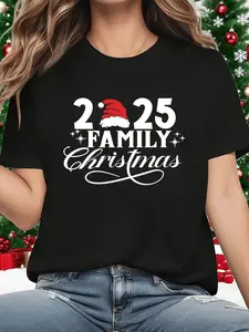 Stylish Family Christmas TShirt with Bold Santa Hat Graphic Perfect for Holiday Gatherings and Parties