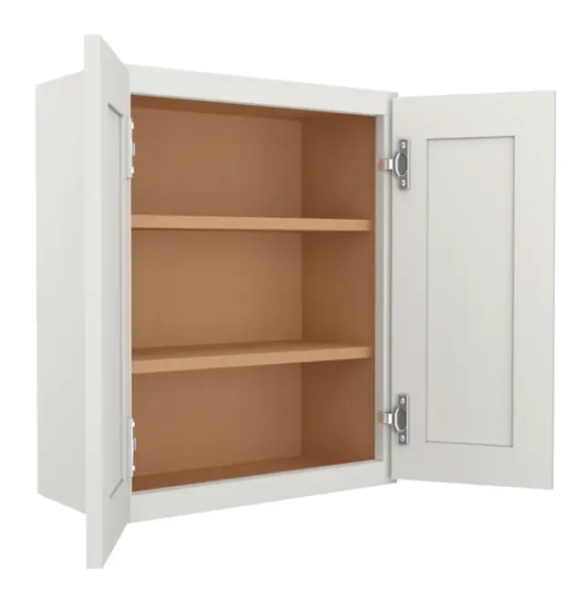 W2430 Modern White & Graphite Shaker Wall Cabinet 30x24x12 Inches RTA Ready To Assemble Kitchen Storage Unit with Elegant Design and Practical Storage Solution
