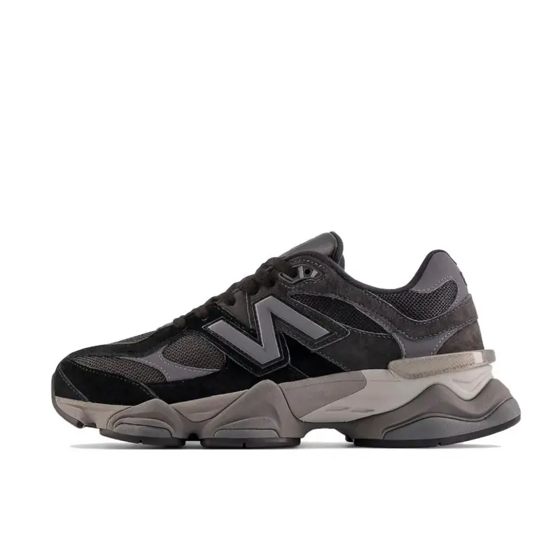 NEW BALANCE 9060 Black Castlerock Youth-Women's Stylish Athletic Footwear Sneakers - Suede & Mesh Cushioned, Durable Classical Streetwear Style Chunky Trainers in Black Grey Castlerock for Daily, Casual Use, Stylish Sneakers