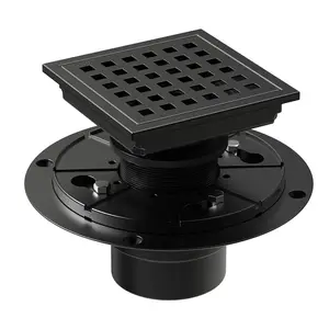 4 Inch Square Shower Floor Drain Grid Design Stainless Steel Floor Drain Removable Grate Anti Corrosion Scratch Rust Resistant Shower Drain for Bathroom Kitchen Balcony Garage Basement Toilet
