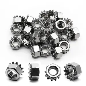 50 count K-Lock Nuts with External  Washer, 1/4" Stainless Steel Kep Lock Nut