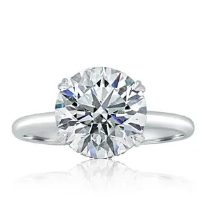 3.25Ctw IGI F-VS1 Round Cut Lab Grown Diamond Solitaire Engagement Ring 18k White Gold