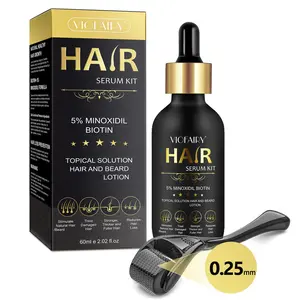 VIOFAIRY 5% Minoxidil Essence 60ml (with 0.25mm microneedle roller) 1 bottle, for hair care, suitable for people who are troubled by thinning hair, Hair Density Serum, Haircare Routine