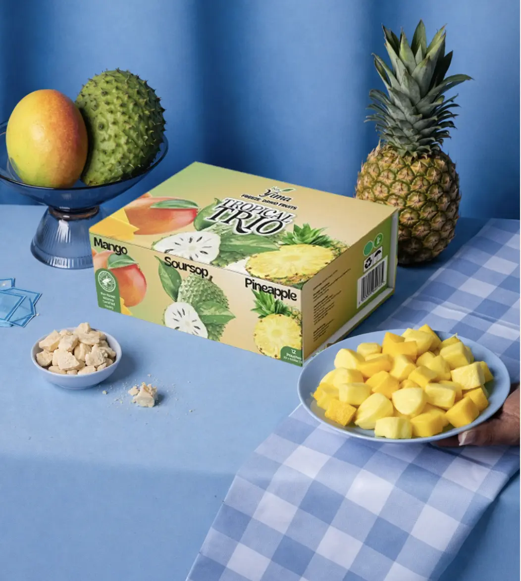 Freeze-Dried Fruit Tropical Trio Pack Crunchy Snack 6 Pack, Plant-Based Dried Fruit Snack 6 Pack
