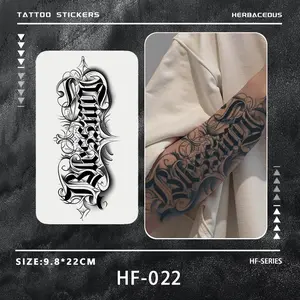 Blessing Vintage Chicano Street Temporary Tattoo Stickers, Waterproof Long-Lasting 7-15 Days, Semi-Permanent Herbal Tattoos, Unisex, Arm Sleeve Tattoos