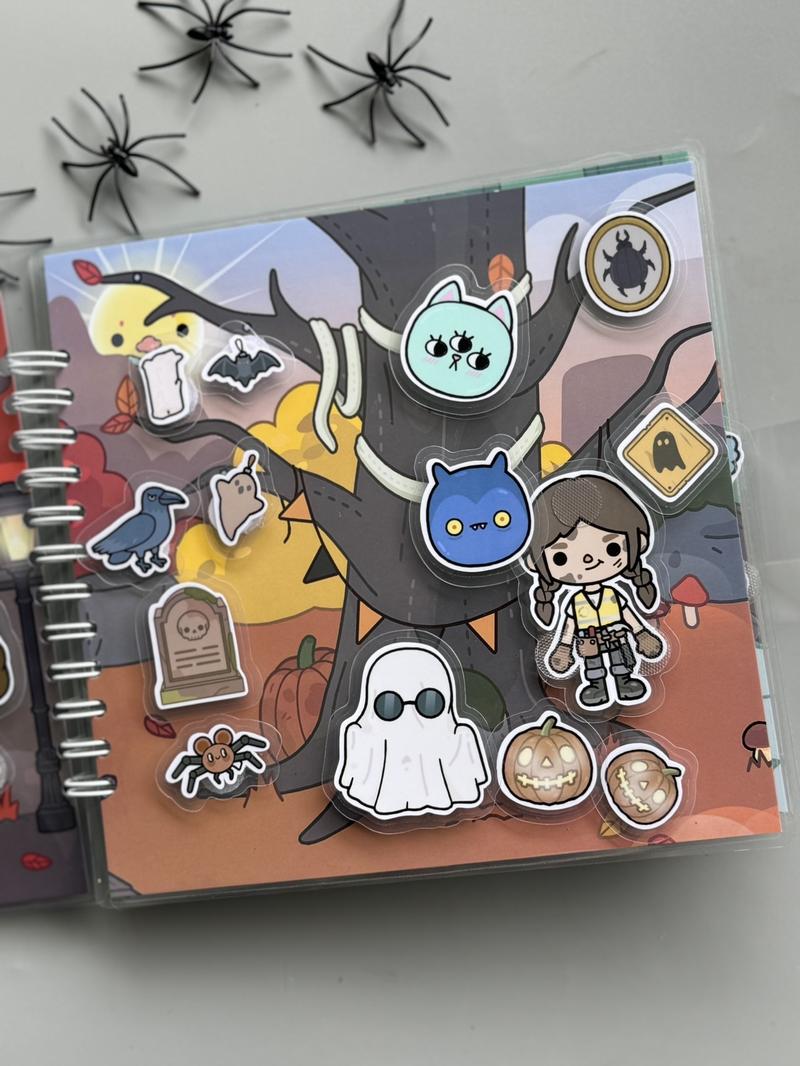 Halloween activity book, busy book, educational paper dress up dolls, toddler paper doll house, lulu printable paper dolls