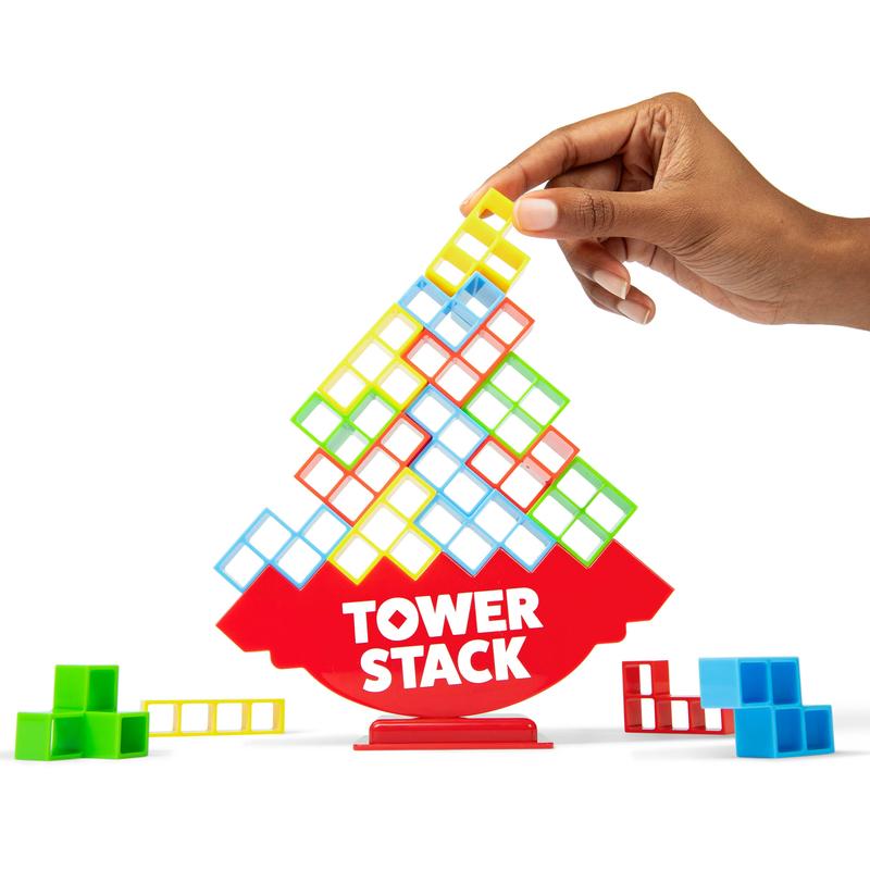 Tower Stack - 2 Player Stacking Game for Kids Teens & Adults | TikTok-Famous Building Block Set | Ready Set Stack Game Night Hit