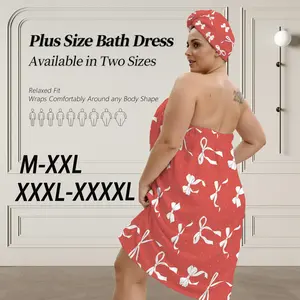 Women's Wearable Bathrobe Dress Dry Hair Cap Set, Multi-Size Design, Super Absorbent, Skin-Friendly, Must-Have Bathroom Essential