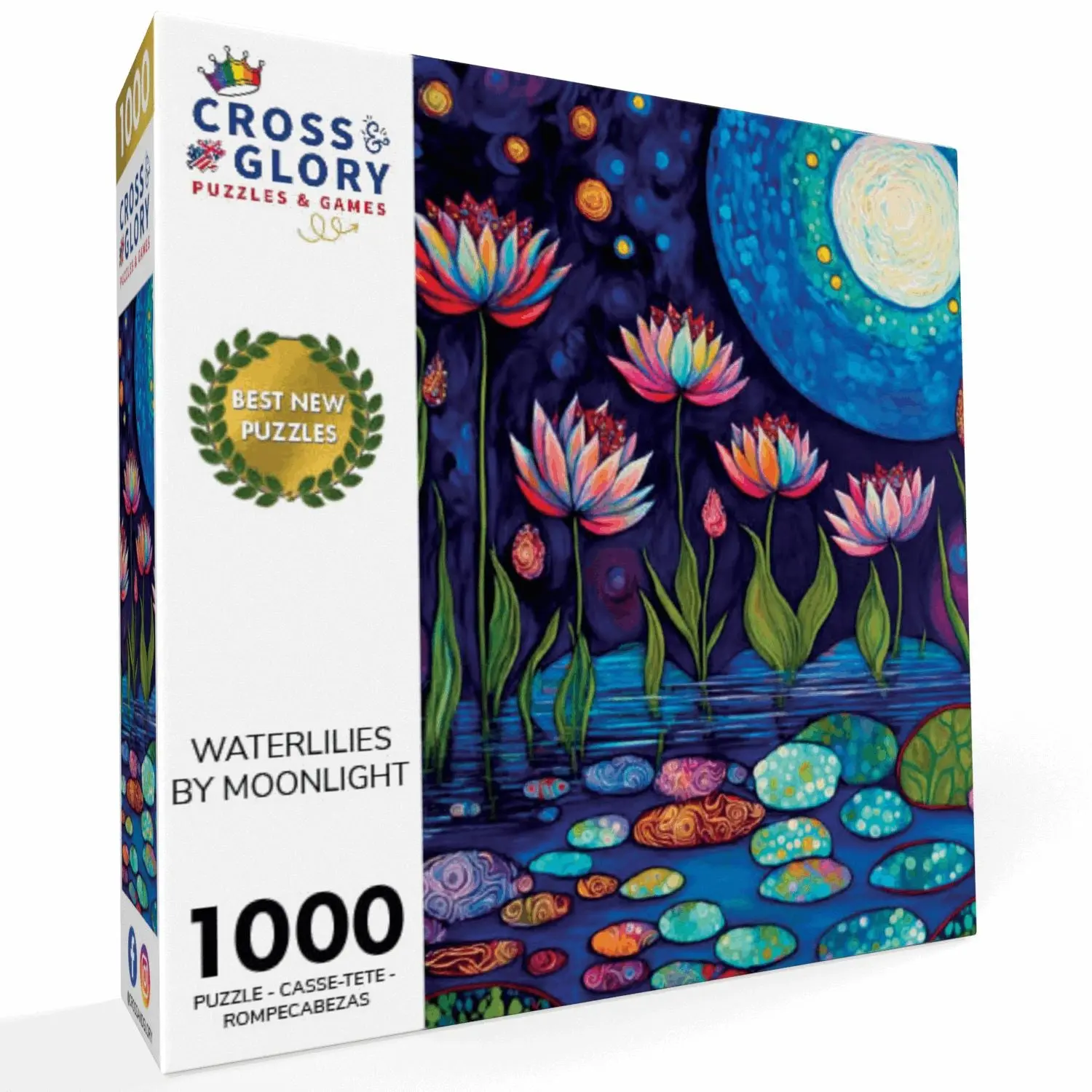 Garden Puzzle – Waterlilies by Moonlight – 1000 Piece Jigsaw Puzzle
